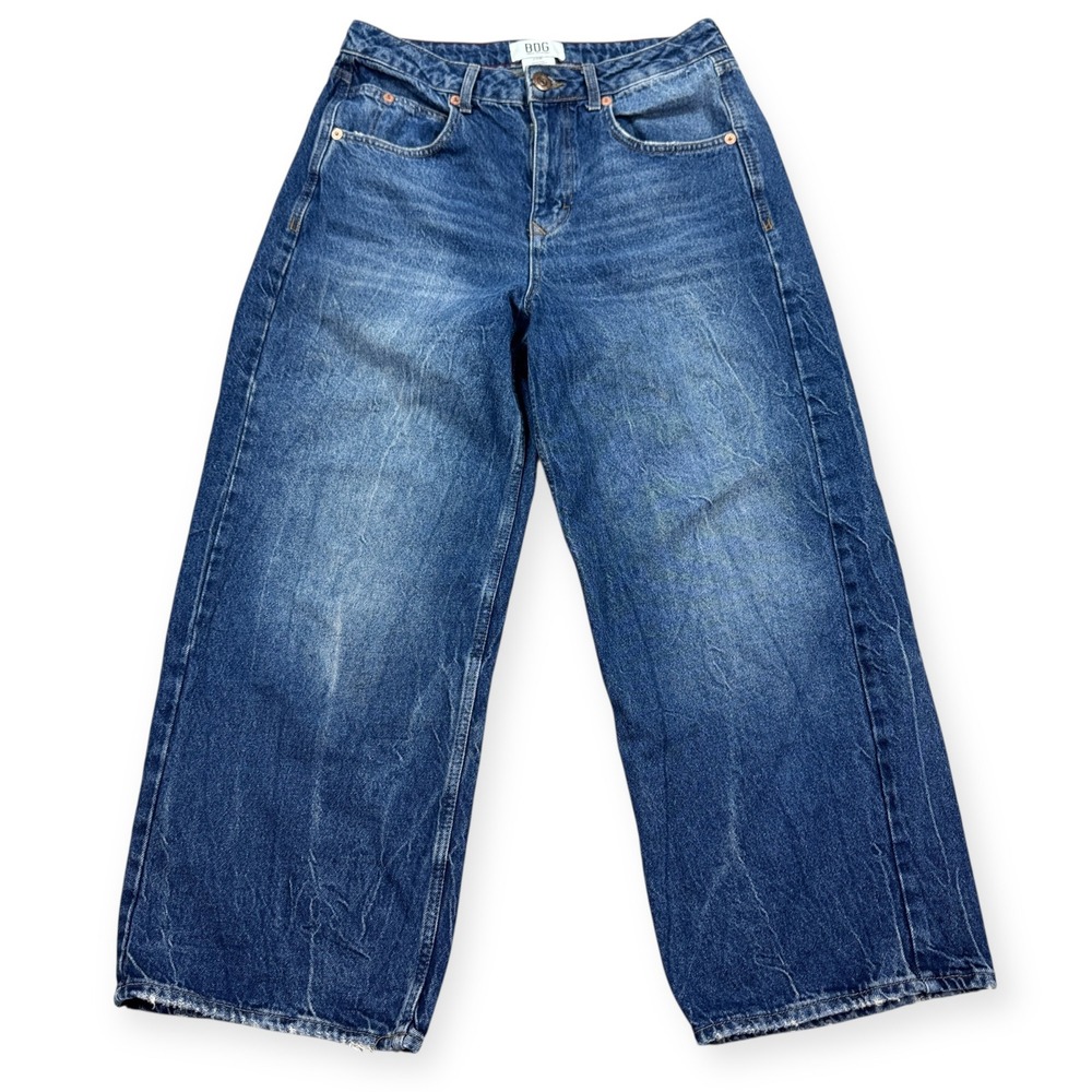 BDG Jeans Women's Size 29 Blue Dark Marble Wash High Rise Wide Leg Baggy